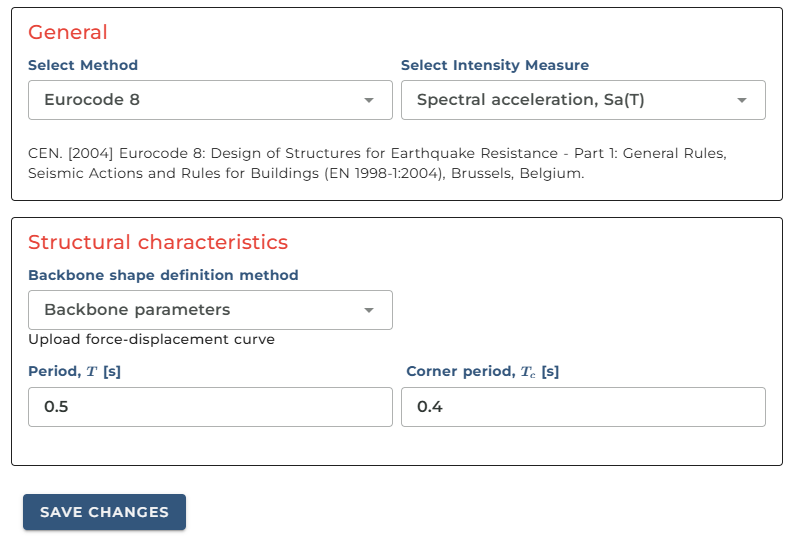 Eurocode 8 input
